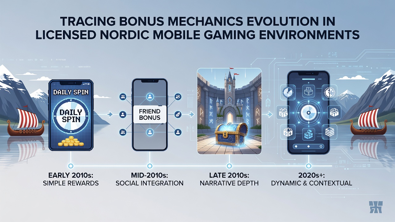 Mobile gaming interface displaying evolving bonus features and regulatory compliance indicators